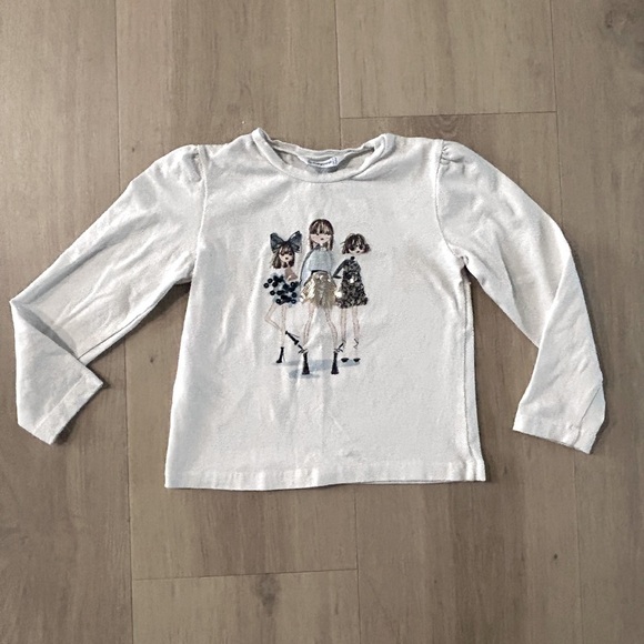 Mayoral girls shirt size 4t long sleeve graphic sequences - Picture 1 of 3